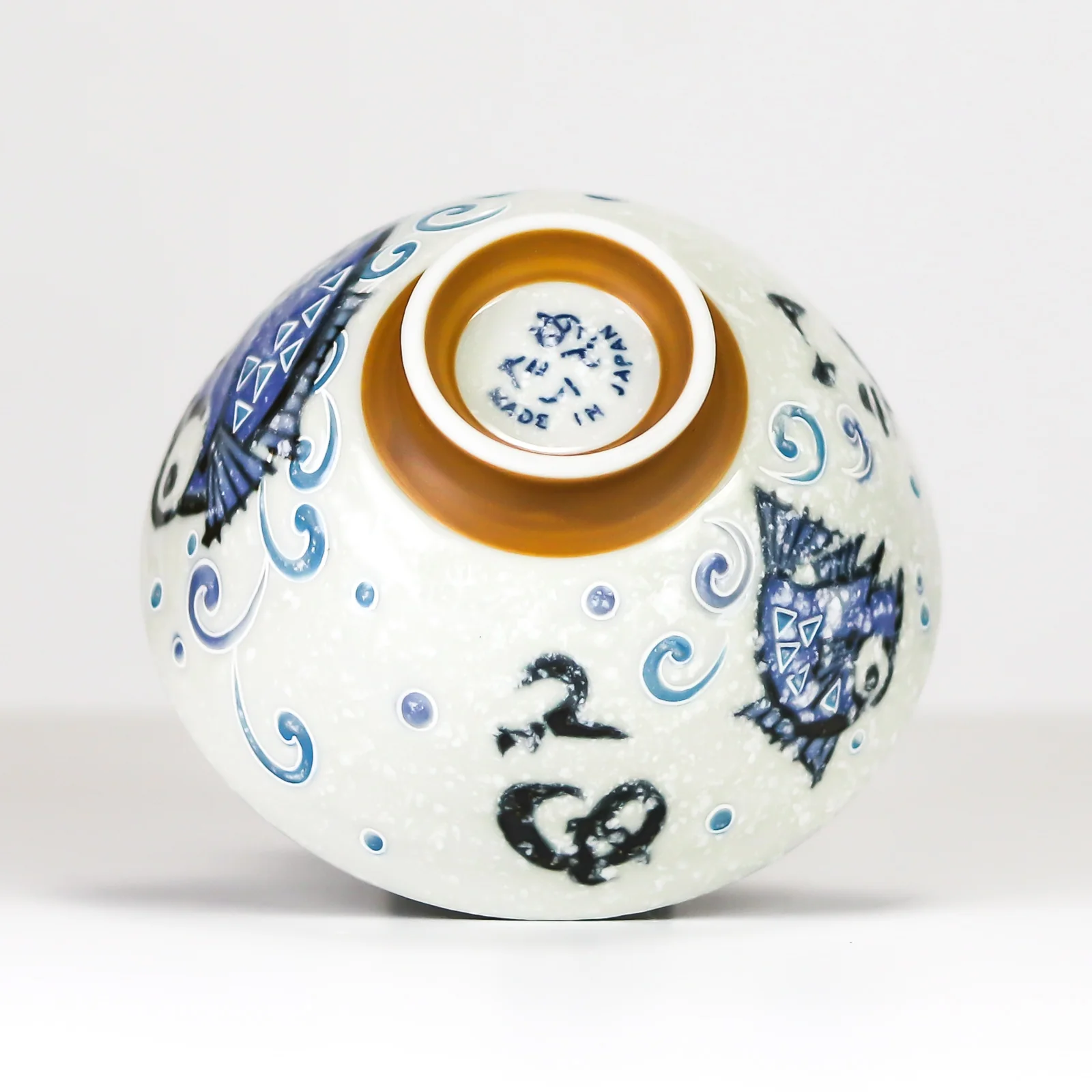Kanekyu Seito Rice Bowl Blue Tai 125mm - Image 5