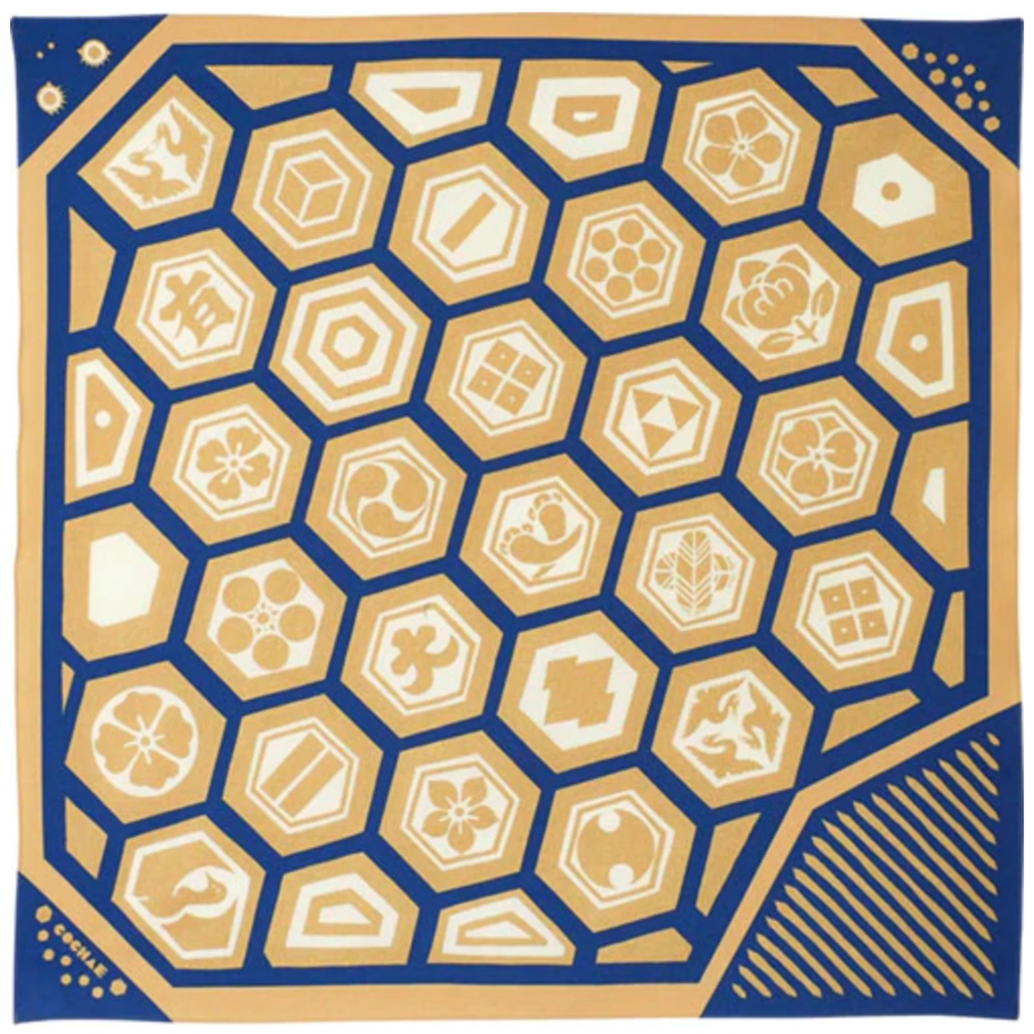 Furoshiki Cotton Wrap - Cochae Collab Tortoise Shell Crest 70x70cm - Image 5