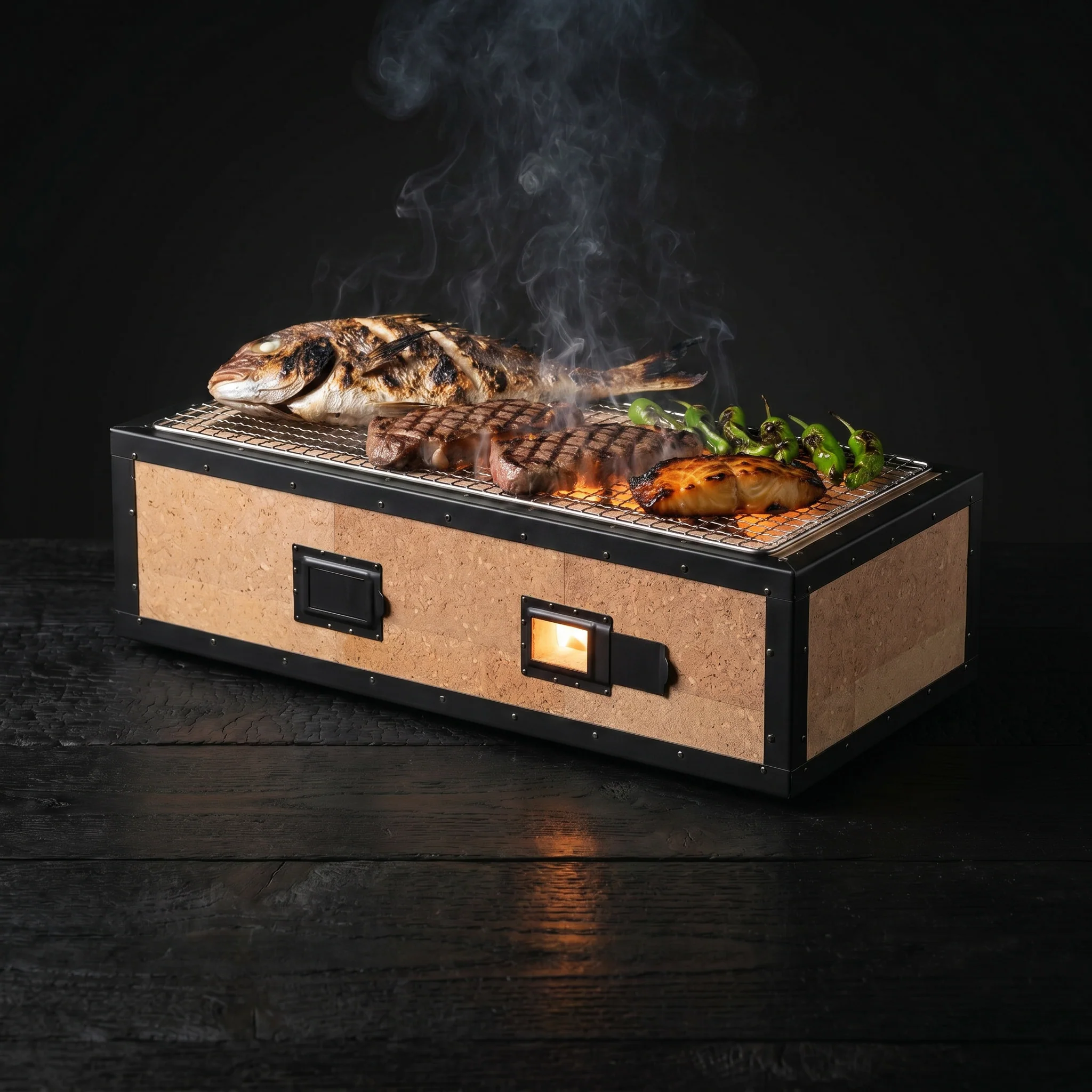 Shokunin, XL Deep Japanese Charcoal Konro Grill, 700 x 350mm - Image 3